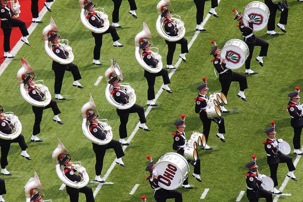 Photograph Larry Hamill Ohio State University Marching Band on One Eyeland